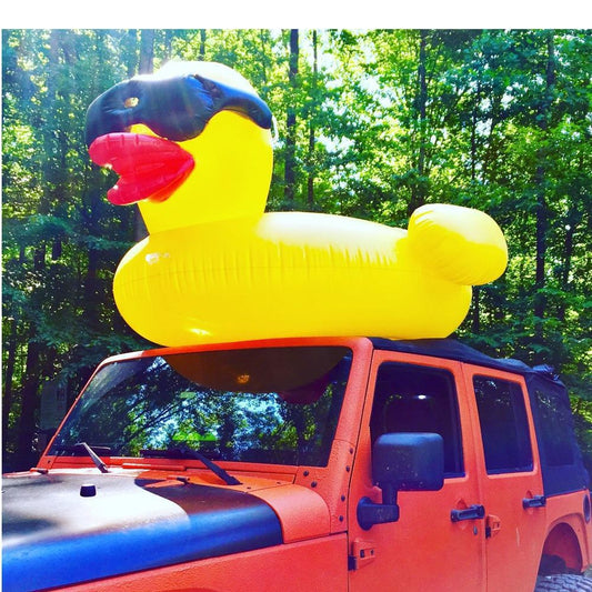Inflatable Big Yellow Duck with Sunglasses and Float