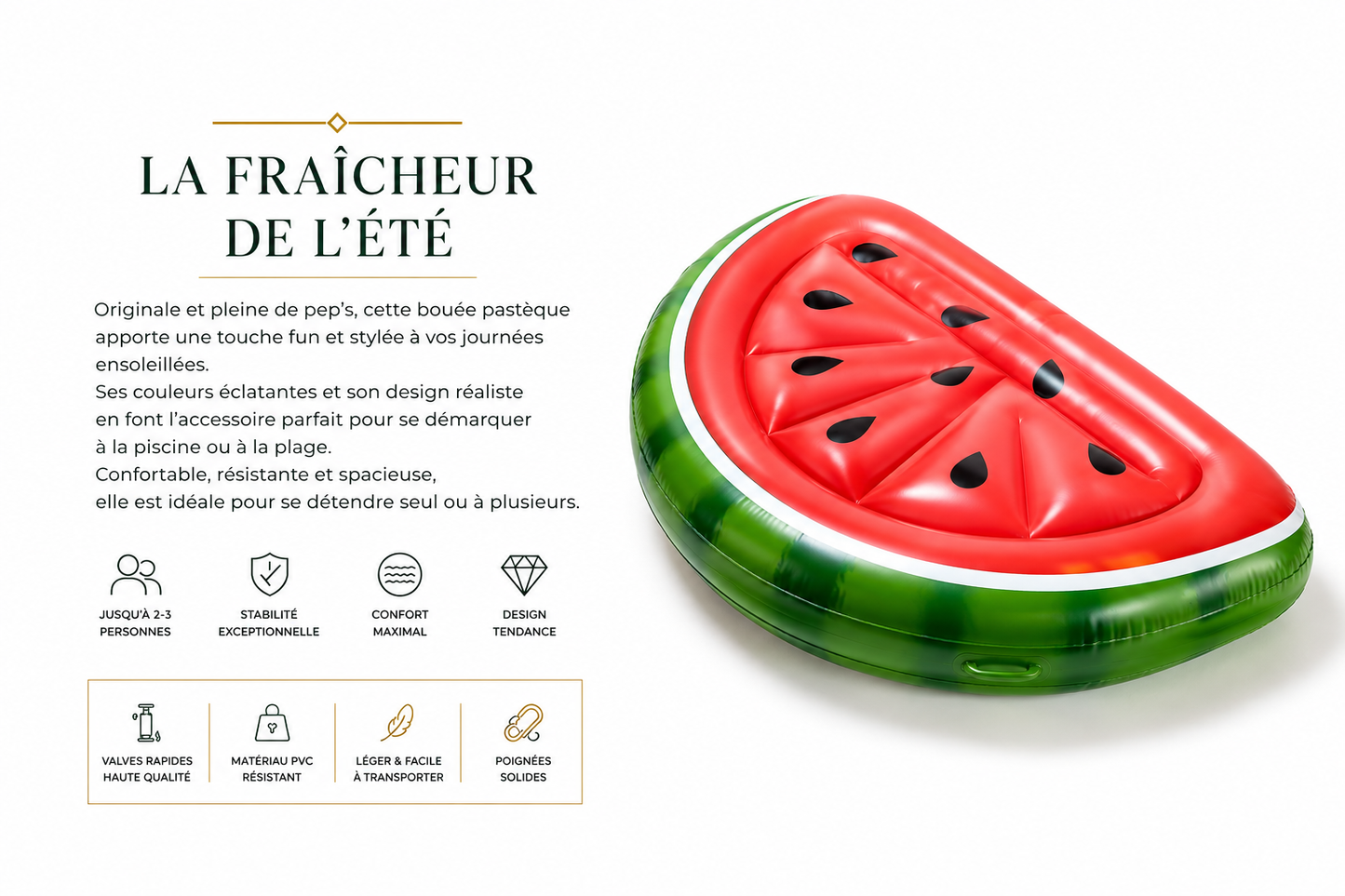 Bouée Pastèque XXL - Fraîcheur Fruitée