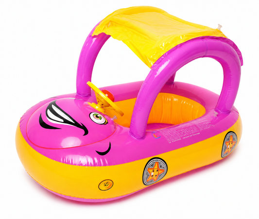 Le Cabriolet Aquatique - Bouée Voiture Bébé avec Parasol