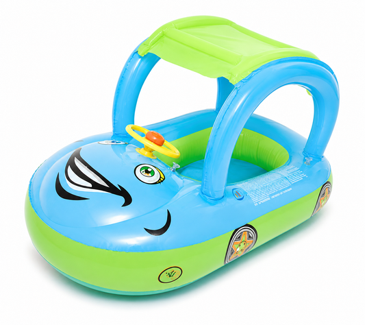 Le Cabriolet Aquatique - Bouée Voiture Bébé avec Parasol