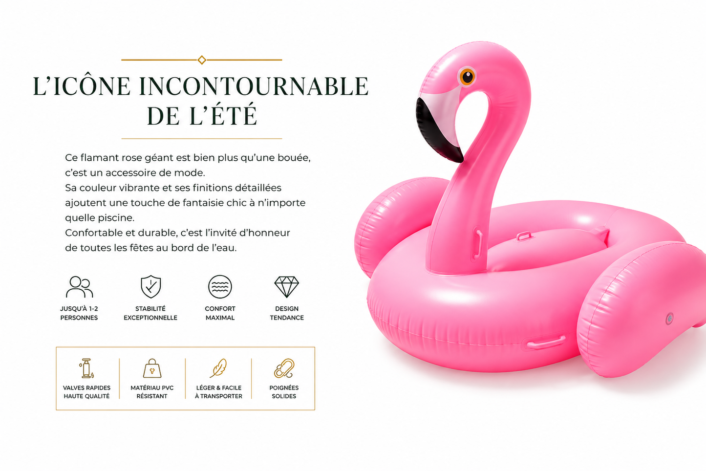 L'Incontournable Flamant Rose Géant - Collection Chic