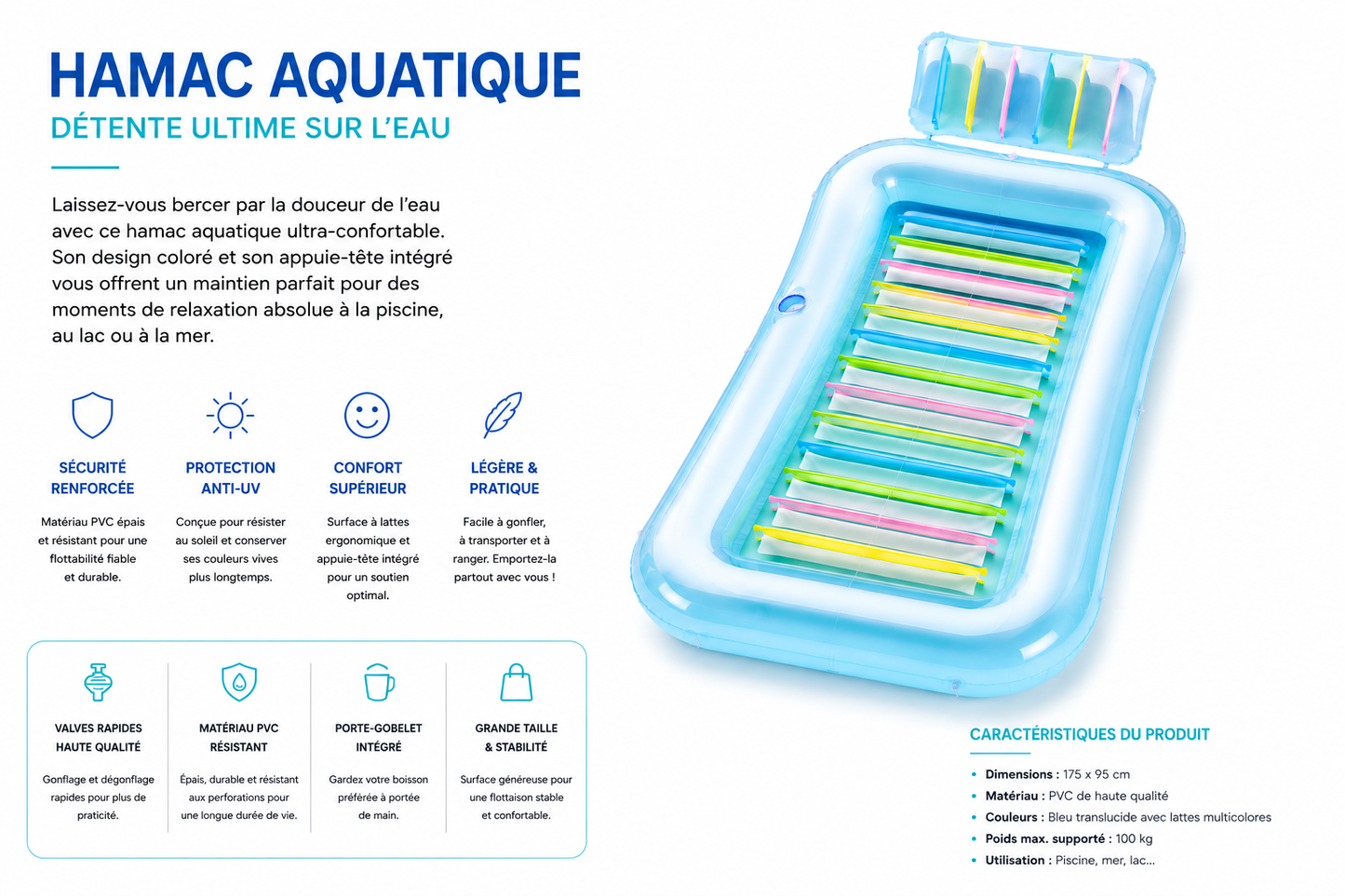 Le Hamac Aquatique "Farniente" - Édition Estivale